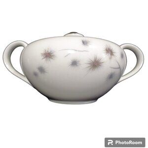 Sugar Bowl with Lid  Platinum StarBurst 1014 Creative Fine China Japan